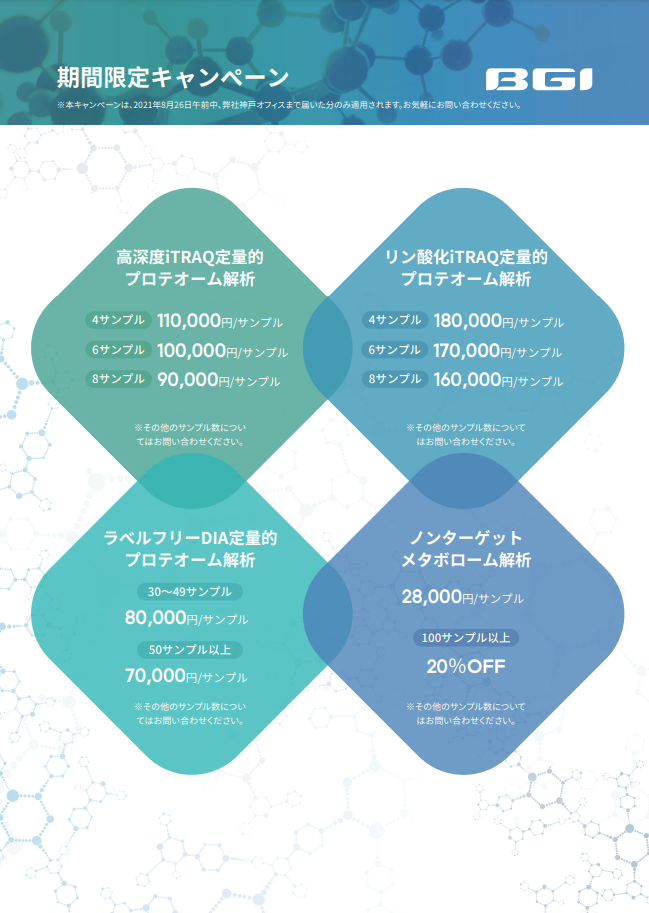 BGIキャンペーン表紙(メタボロミクス・プロテオミクス関連)